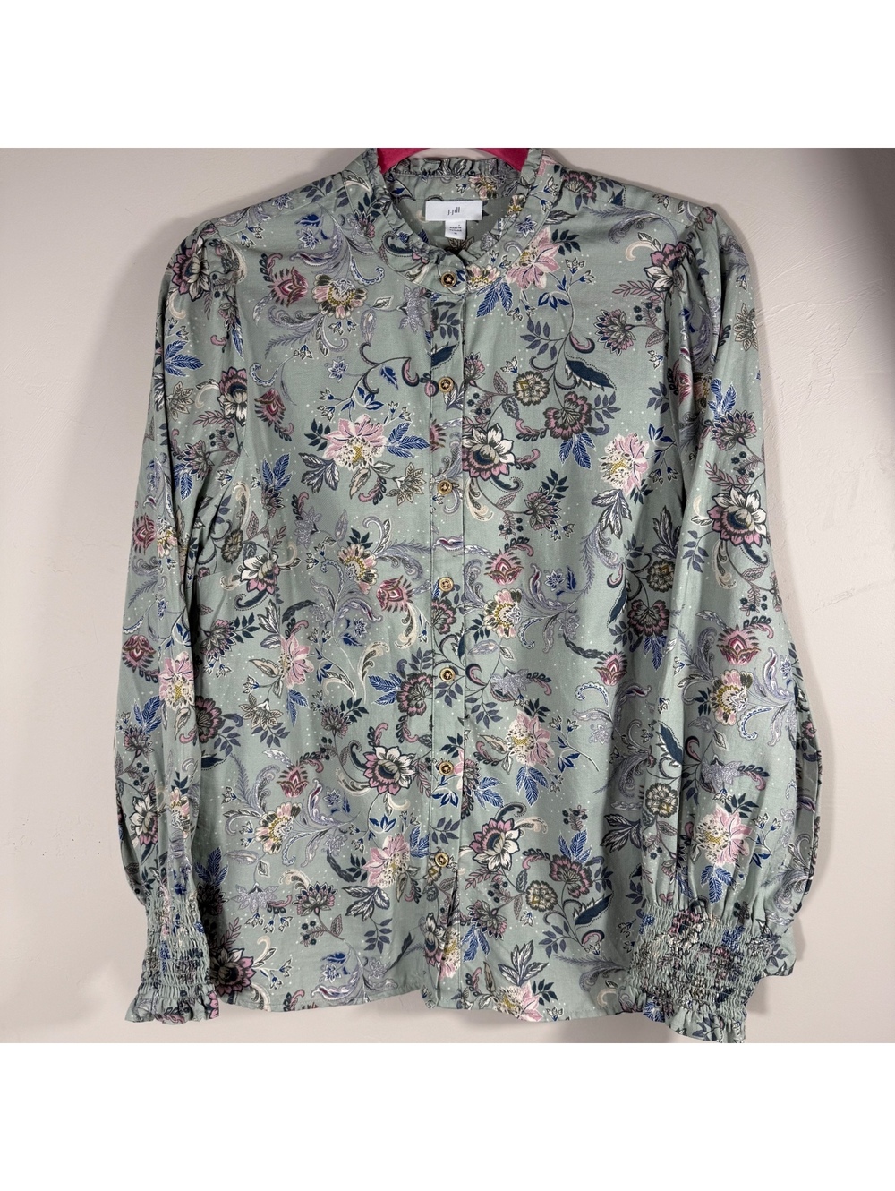 J.Jill Floral Paisley Button Front Blouse | M